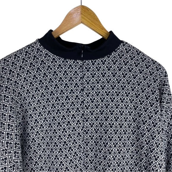 ELOQUII Textured Knit Dress Women’s Size 14/16 Black White/Gray High Neck - Picture 8 of 11